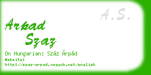 arpad szaz business card
